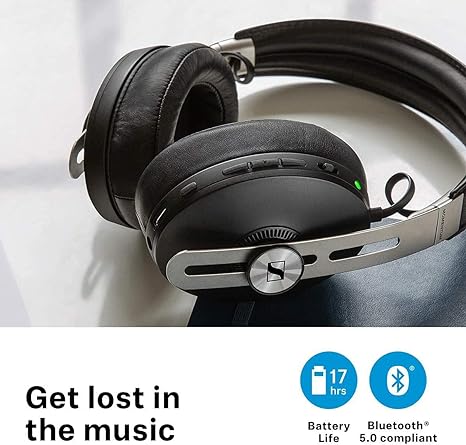 SENNHEISER Momentum 3 Wireless Noise Cancelling Headphones with Alexa, Auto On/Off, Smart Pause Functionality and Smart Control App, Black