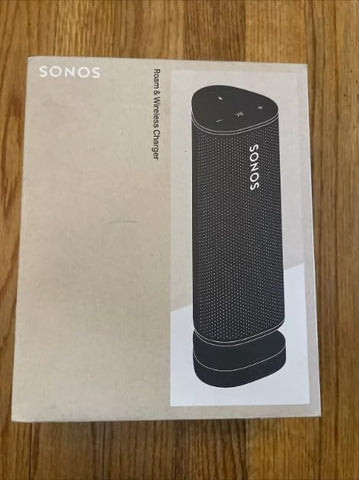 Sonos Roam and Wireless Charger Bundle - Black - Waterproof and Wireless Ultra Portable Bluetooth or WiFi Smart Speaker